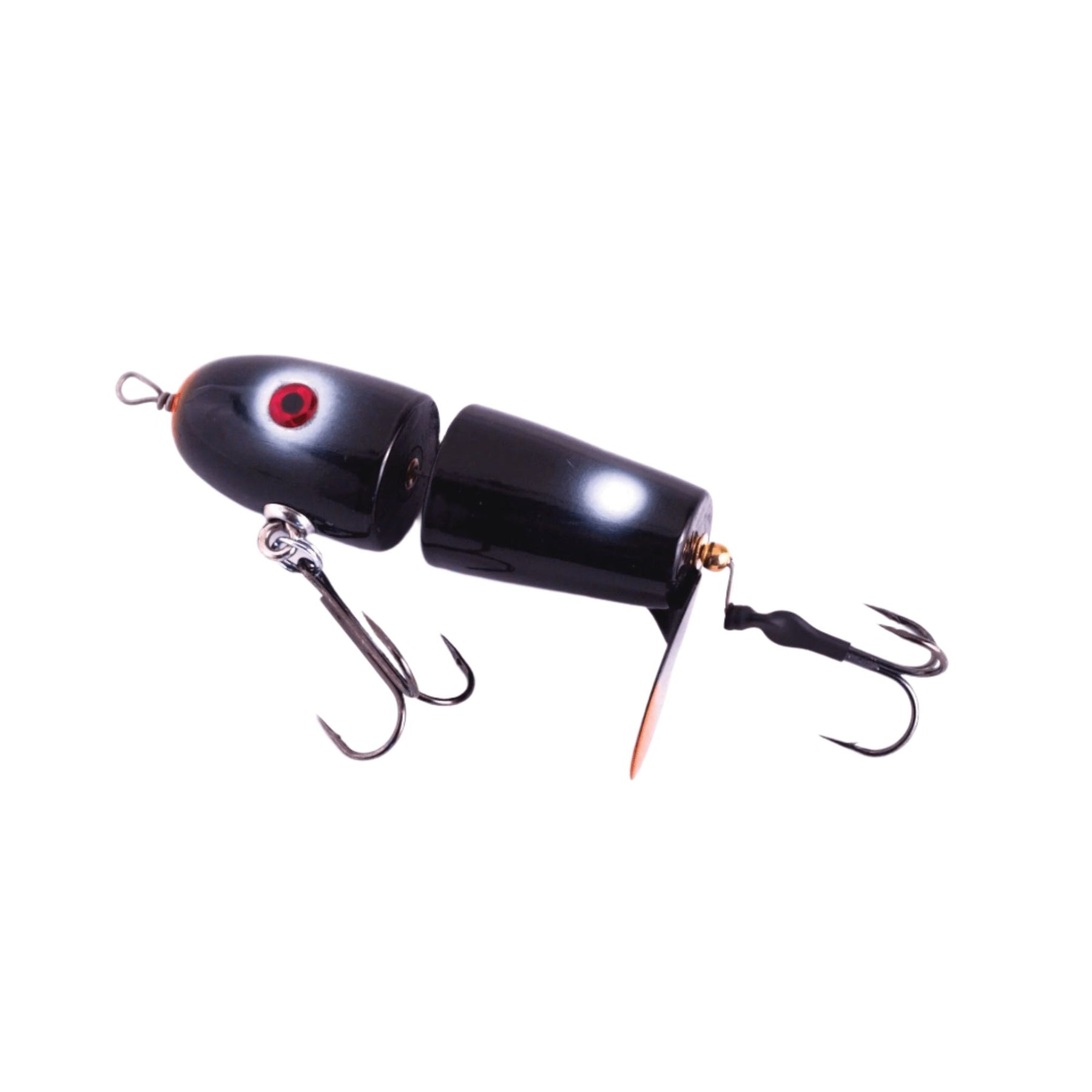 View of Topwater Suick Nitewalker Propbait Black available at EZOKO Pike and Musky Shop