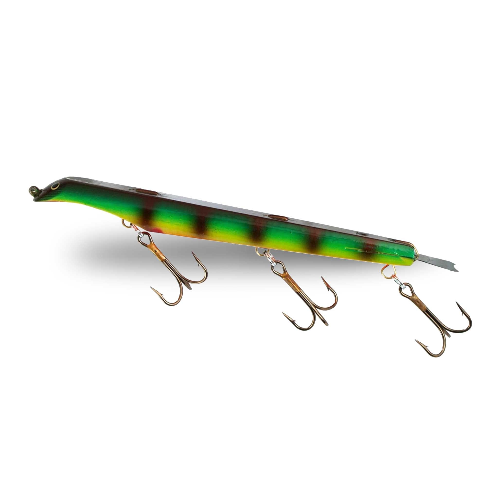 View of Dive_And_Rise Suick Non-Weighted Magnum Thriller 12" Dive And Rise Bait Bronze Perch available at EZOKO Fishing