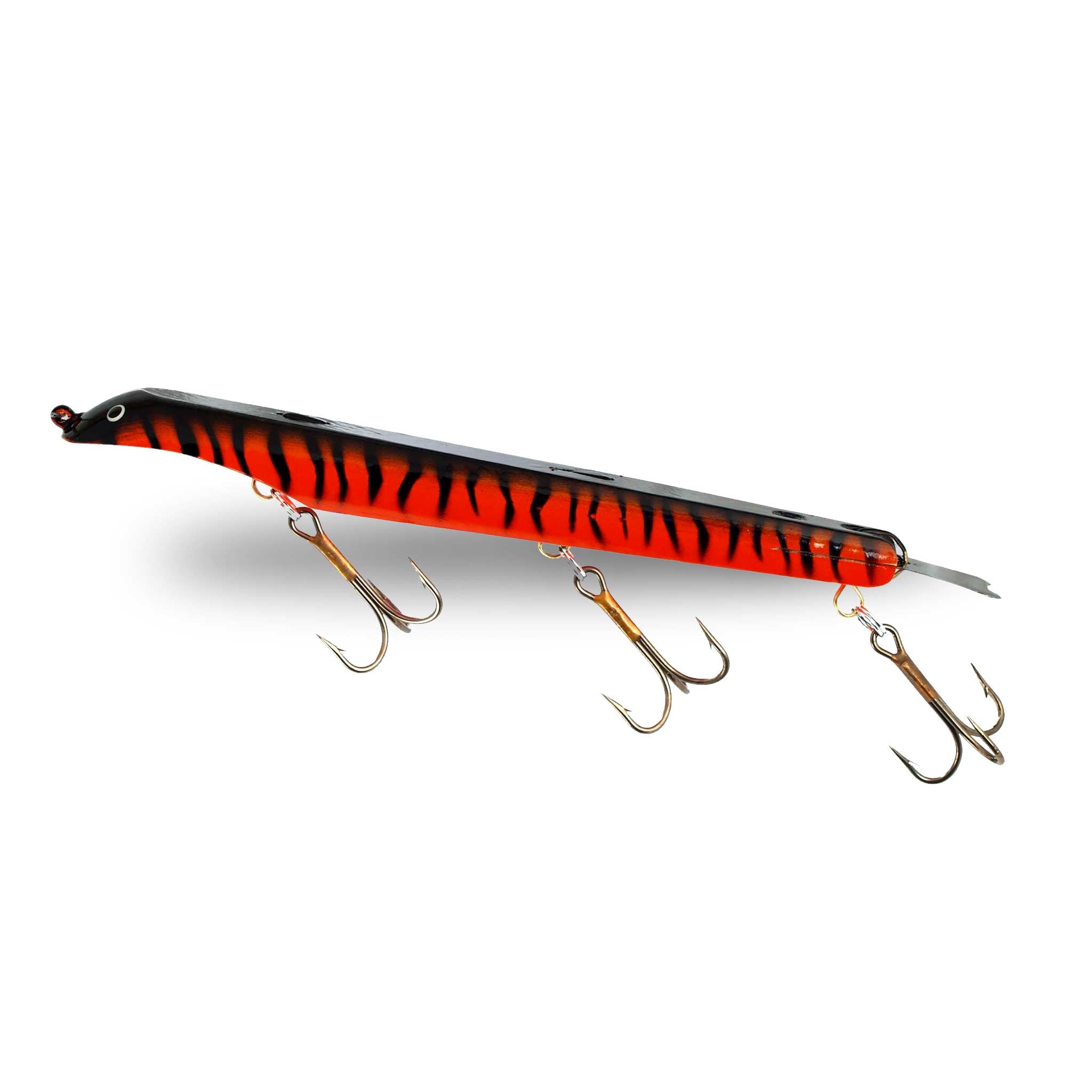 View of Dive_And_Rise Suick Non-Weighted Thriller 10" Dive And Rise Bait Orange Tiger available at EZOKO Fishing