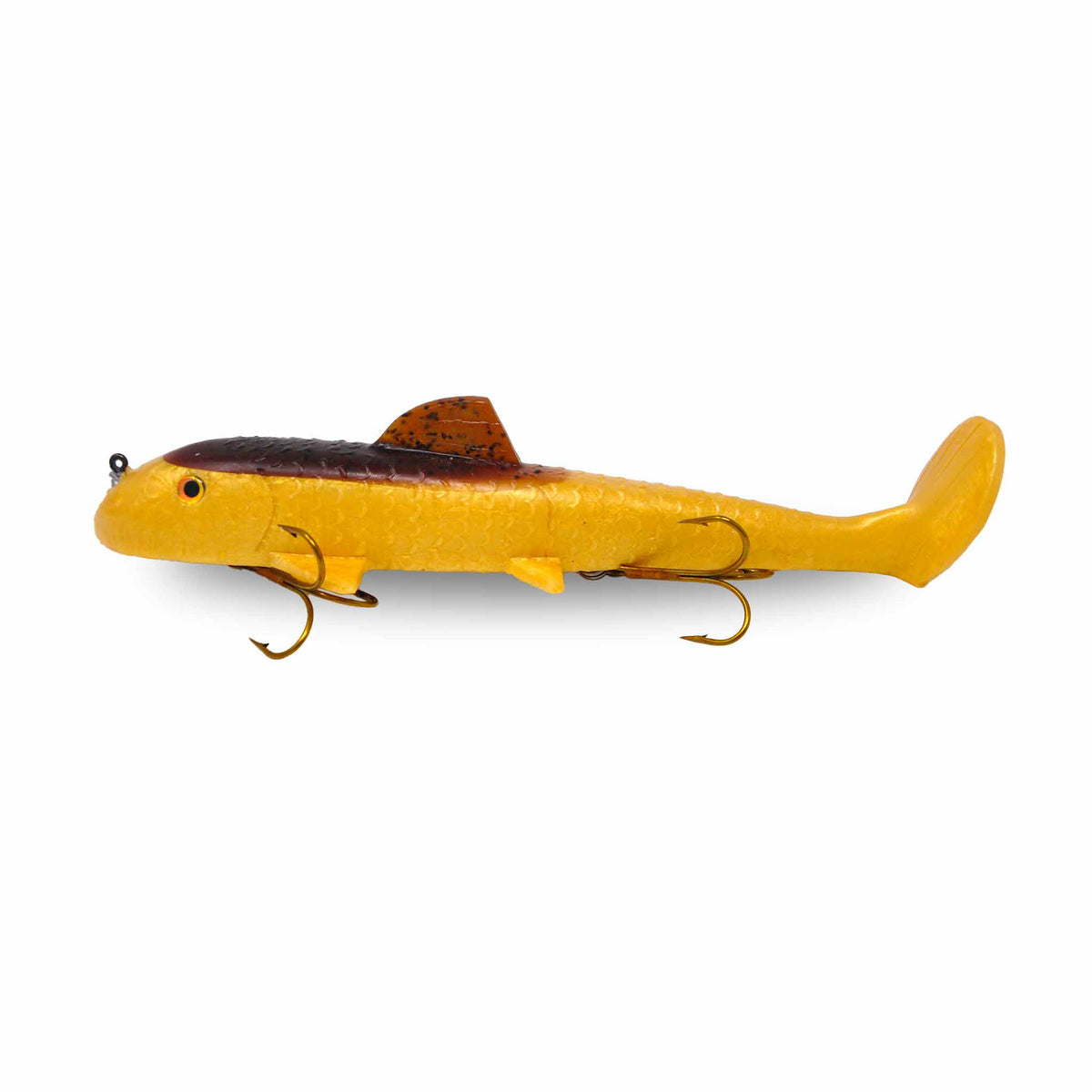 View of Rubber Suick Suzy Sucker 11" Swimbait Dirty Walleye available at EZOKO Pike and Musky Shop