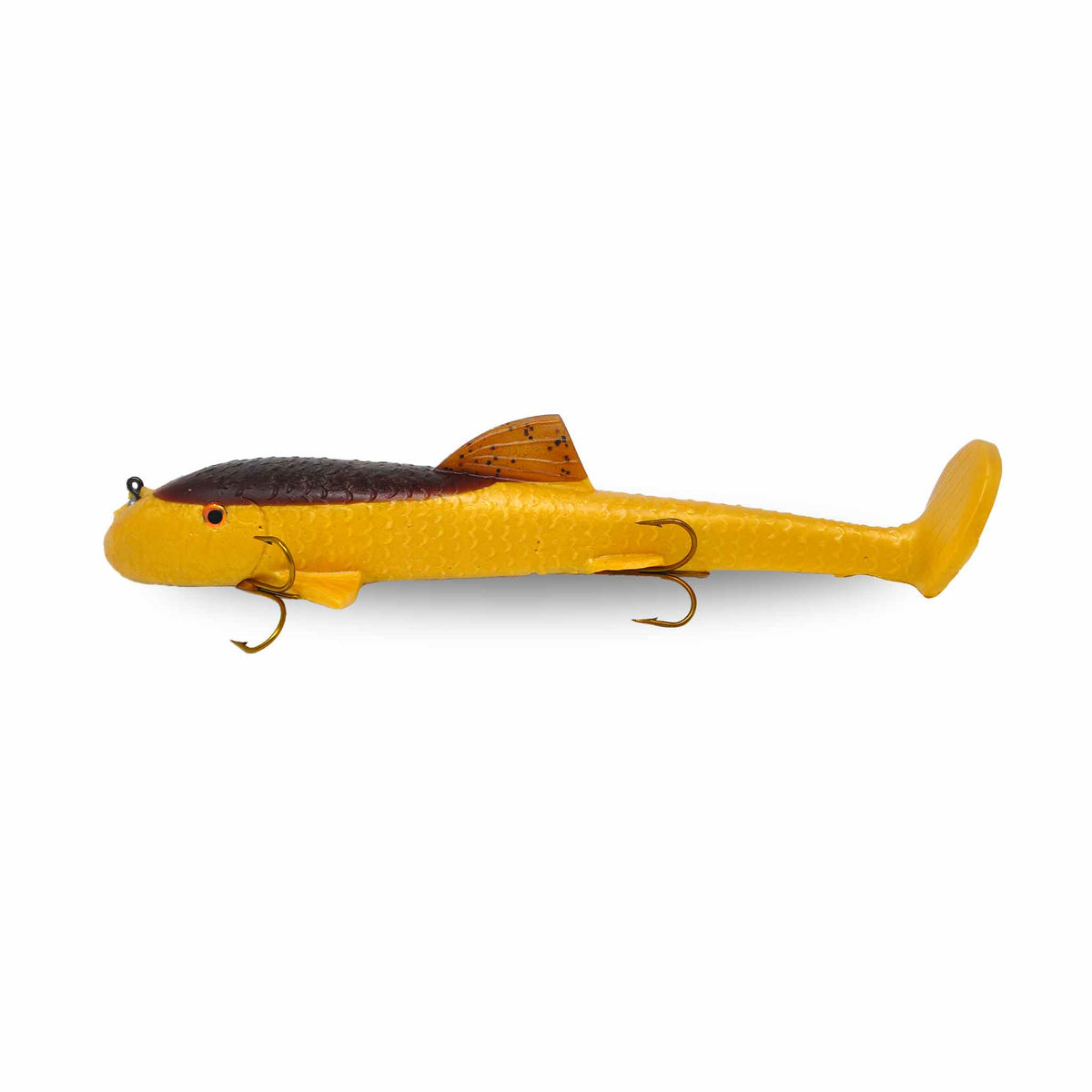 View of Rubber Suick Suzy Sucker 13" Swimbait Dirty Walleye available at EZOKO Pike and Musky Shop