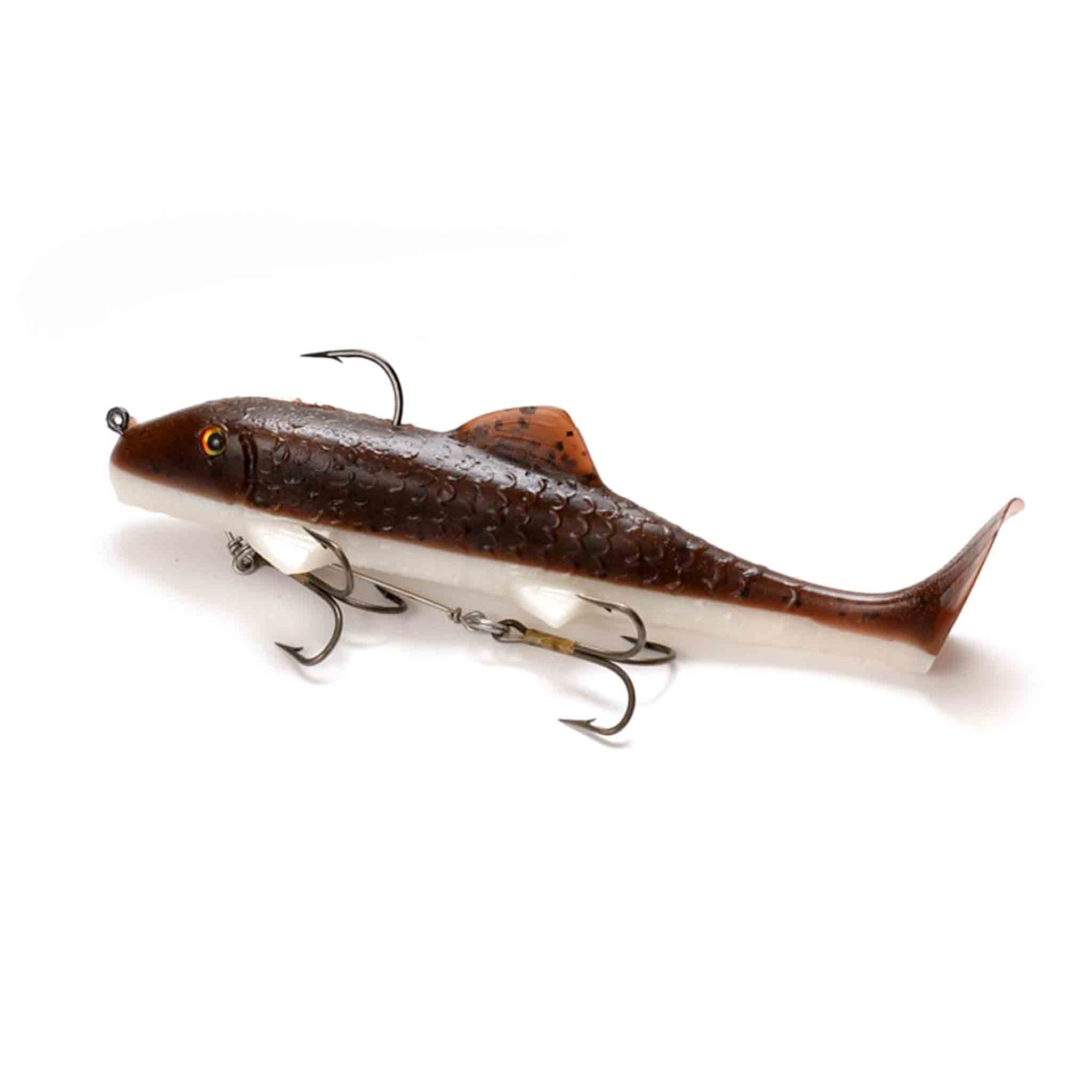 View of Rubber Suick Suzy Sucker 9" Swimbait Brown Sucker available at EZOKO Fishing