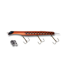 View of Dive_And_Rise Suick Thriller Adjustable Weight High Impact 9" Dive And Rise Bait Copper Walleye available at EZOKO Pike and Musky Shop