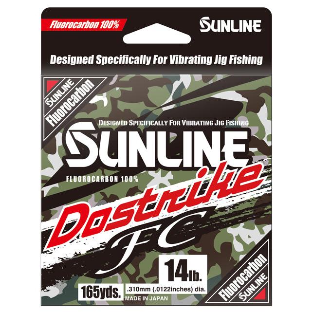 View of Fluorocarbon Sunline Dostrike FC Fluorocarbon 14 Lb Metered Smoke/Dark Green available at EZOKO Fishing