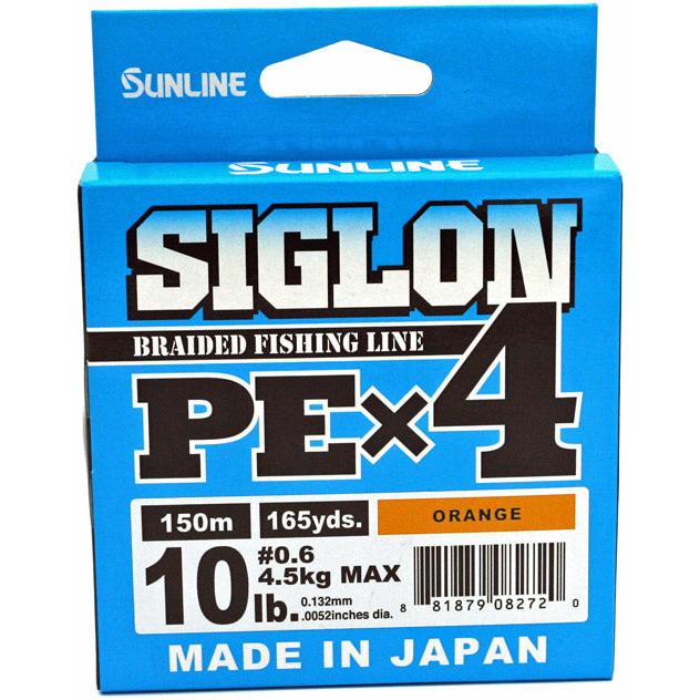 View of Braided Line Sunline Siglon PEx4 Braided Line 10 Lb Orange available at EZOKO Fishing