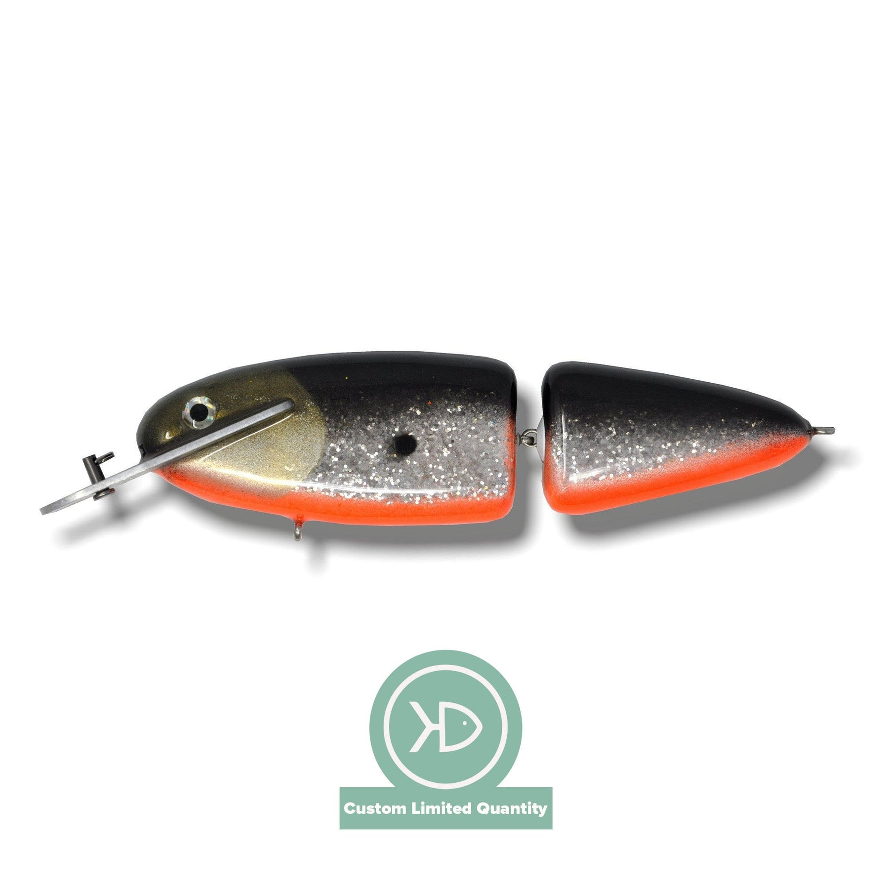 View of Crankbaits Supernatural Big Baits Headlock Jointed 8Five Orange Black Rice available at EZOKO Pike and Musky Shop