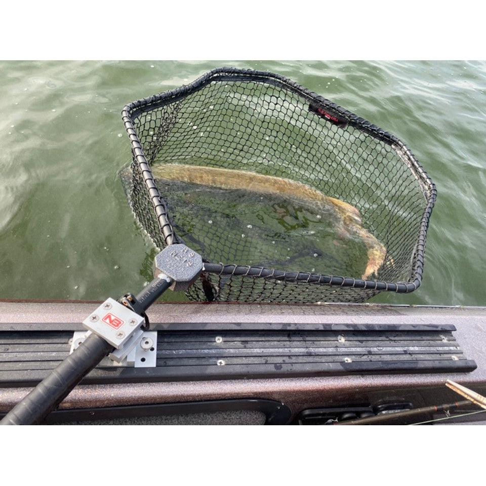 View of boat_accessories The Net Buddy Musky Buddy - Track Mount Net Holder available at EZOKO Pike and Musky Shop