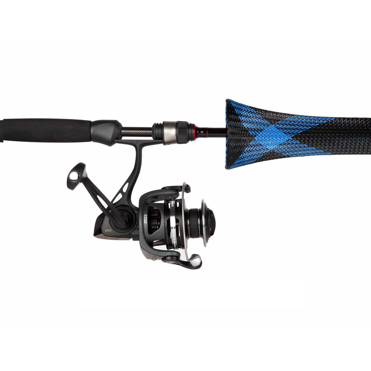 View of Rods-Reels-Accessories The Rod Glove Spinning Extra Long Blue Spyder available at EZOKO Pike and Musky Shop