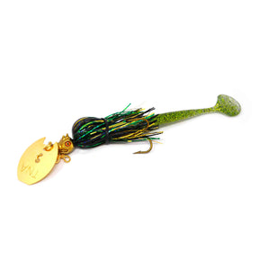 View of Chatterbaits TnA Tackle Micro Waggin Dragon Chatterbait Black Perch available at EZOKO Pike and Musky Shop