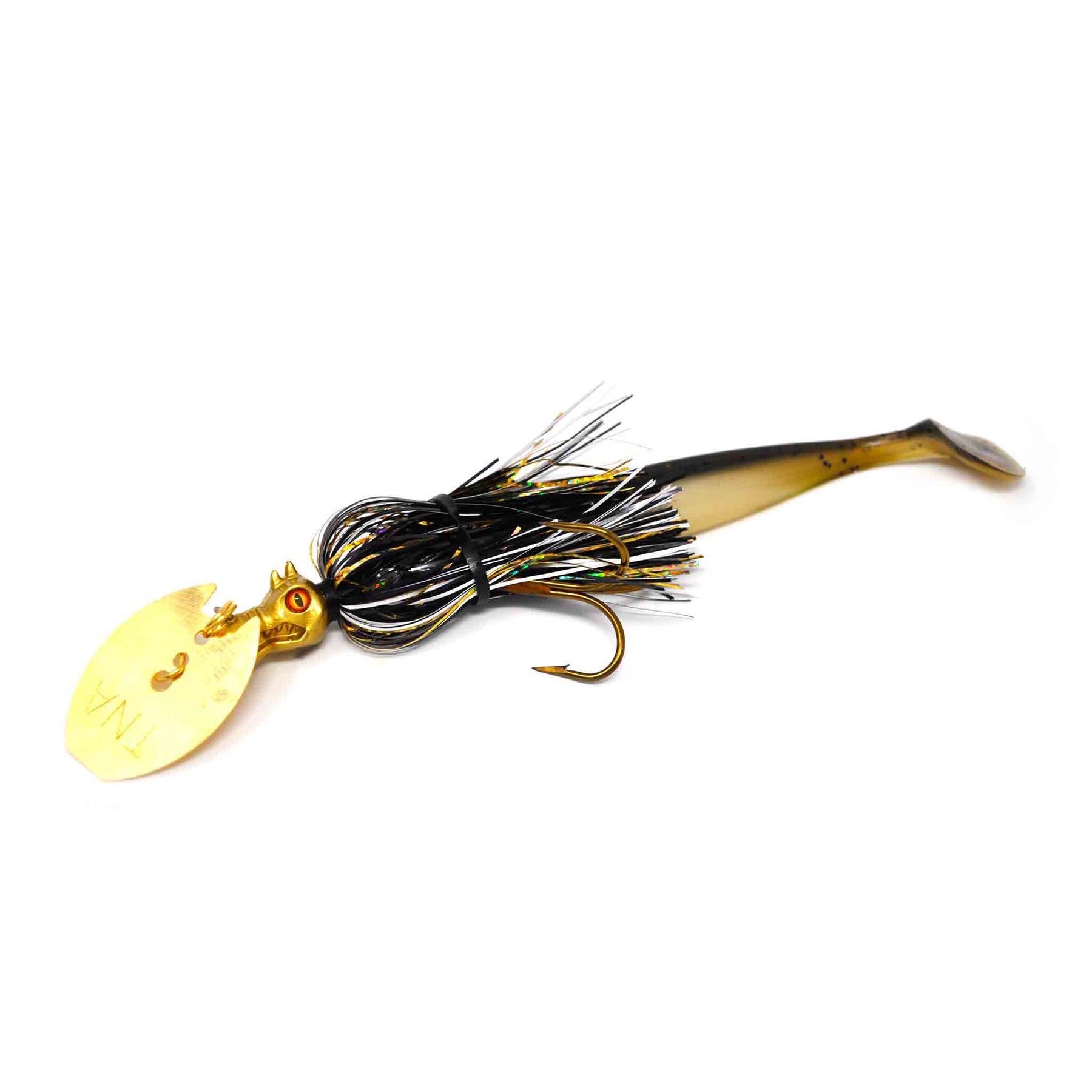 View of Chatterbaits TnA Tackle Micro Waggin Dragon Chatterbait Cleopatra available at EZOKO Pike and Musky Shop