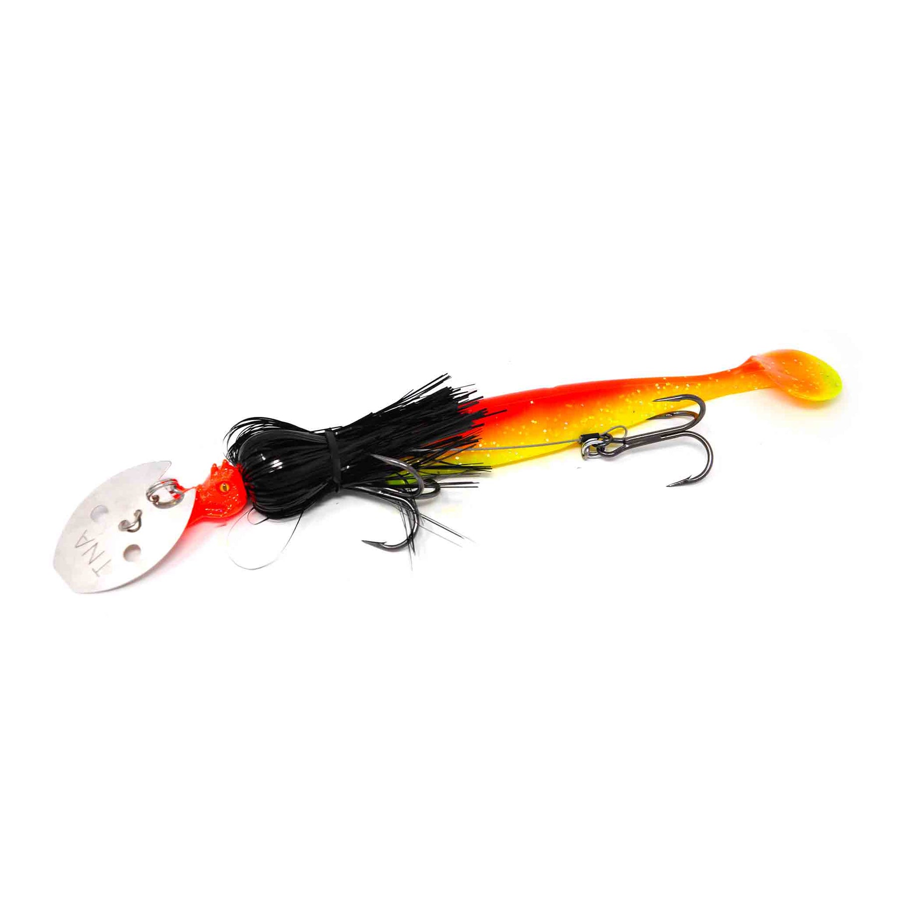 View of Chatterbaits TnA Tackle Waggin Dragon Chatterbait Black Flame available at EZOKO Pike and Musky Shop