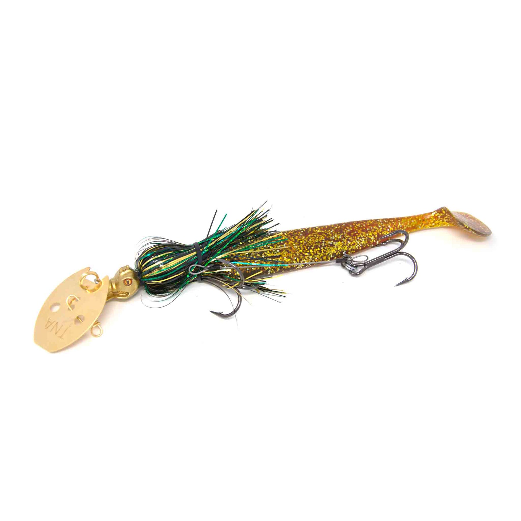 View of Chatterbaits TnA Tackle Waggin Dragon Chatterbait Black Perch available at EZOKO Pike and Musky Shop