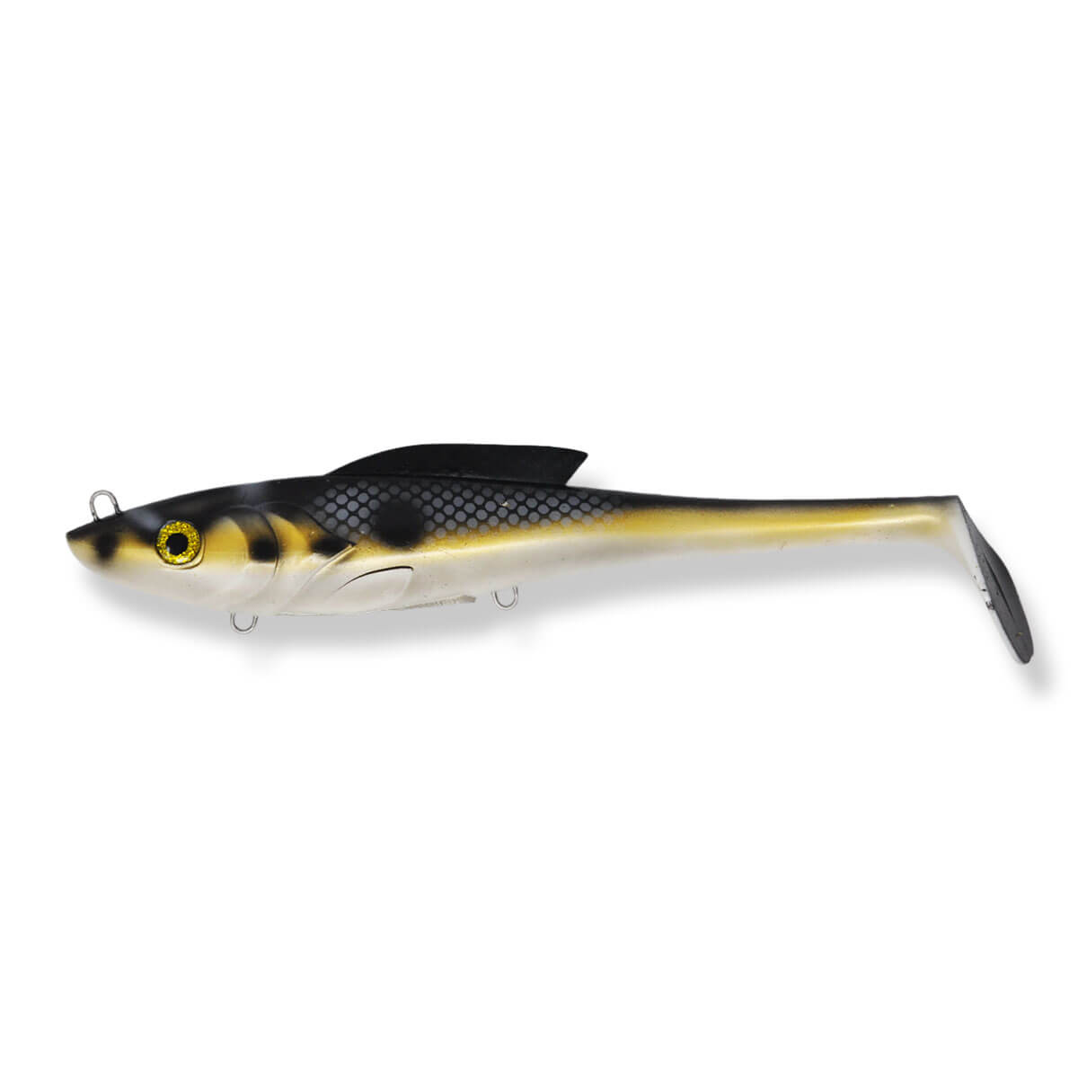 View of Swimbaits Toddy Tickle Baits 11" Warhammer Swimbait Gold Shad available at EZOKO Fishing