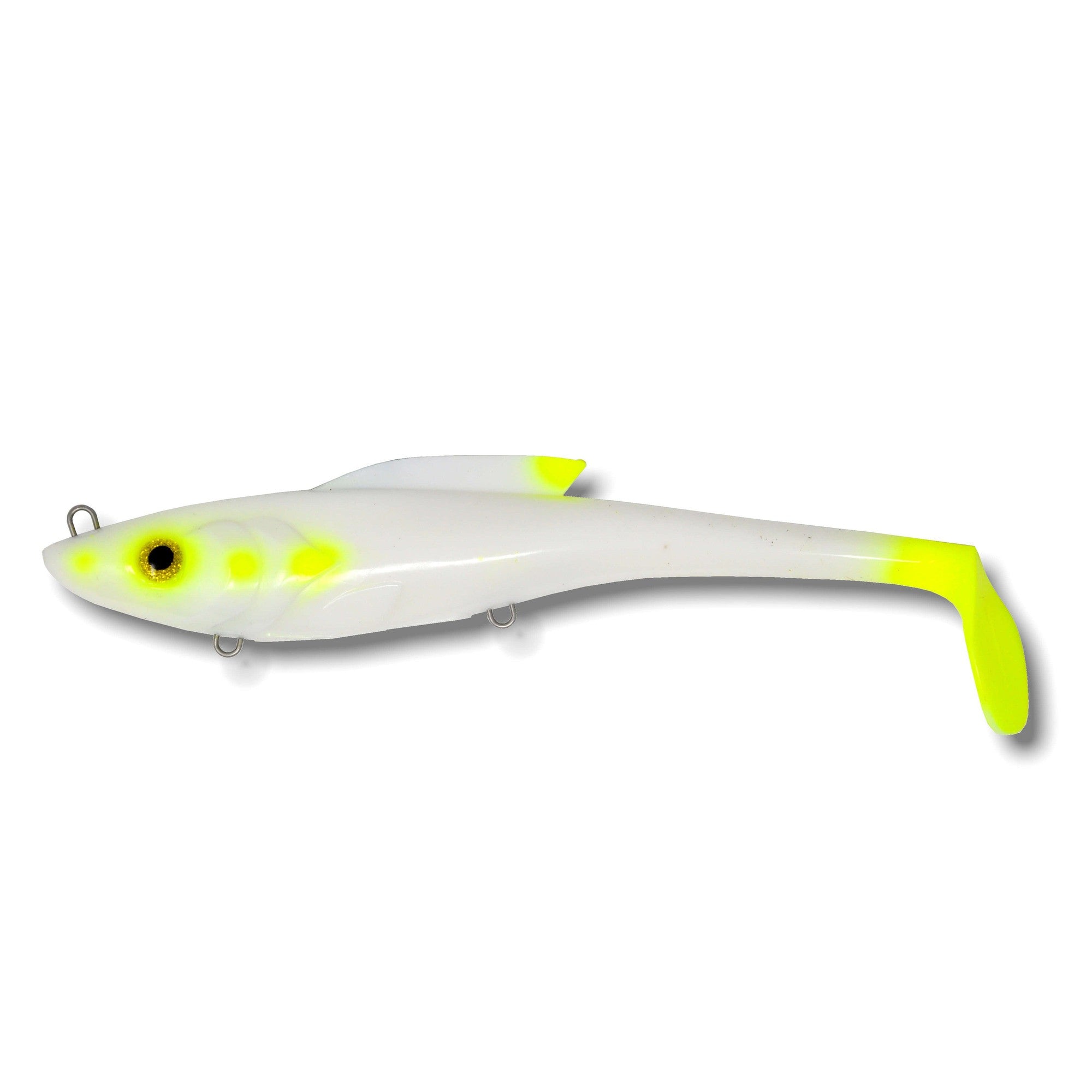 View of Swimbaits Toddy Tickle Baits 11" Warhammer Swimbait Lemon Tail available at EZOKO Fishing