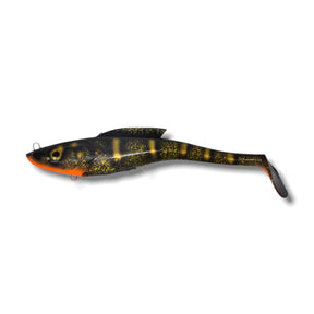 View of Swimbait Toddy Tickle Baits 14" Warhammer Show colors Go Flek Black Perch available at EZOKO Pike and Musky Shop