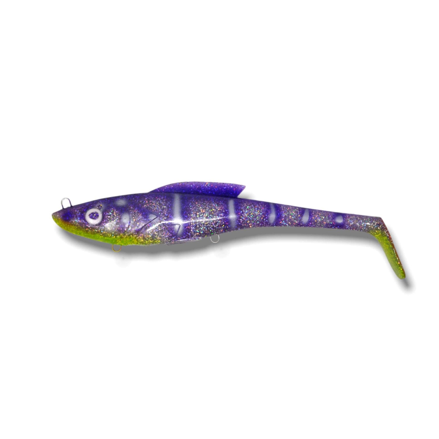 View of Swimbait Toddy Tickle Baits 14" Warhammer Show colors Go Flek Hulk available at EZOKO Pike and Musky Shop