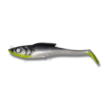 View of Swimbait Toddy Tickle Baits 14" Warhammer Show colors Go Flek White Fish Chartreuse available at EZOKO Pike and Musky Shop