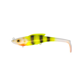 View of Swimbait Toddy Tickle Baits 14" Warhammer Swimbait White Okijobi available at EZOKO Pike and Musky Shop