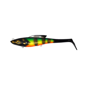 View of Swimbait Toddy Tickle Baits 14" Warhammer Swimbait Black Okijobi available at EZOKO Pike and Musky Shop