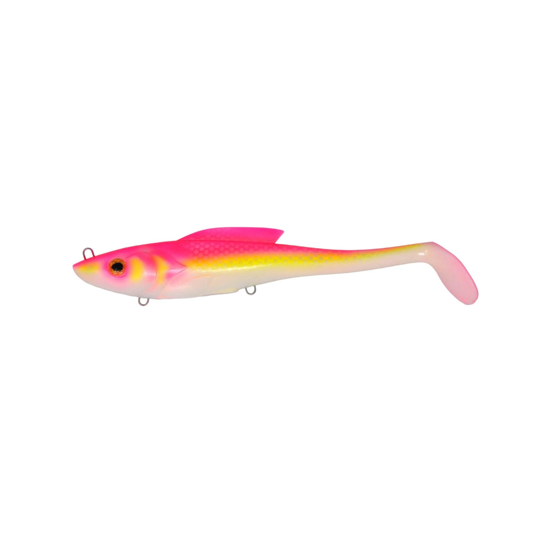 View of Swimbait Toddy Tickle Baits 14" Warhammer Swimbait Pink Dynasty available at EZOKO Pike and Musky Shop