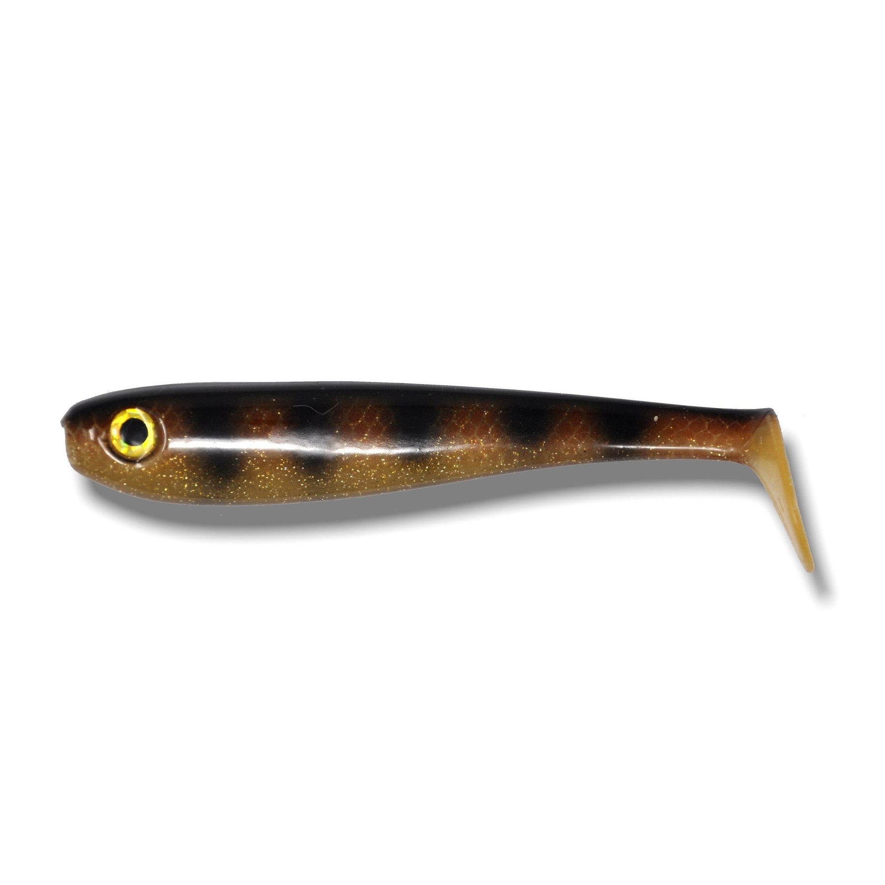 View of Tots Esox 6'' Swimbait Spotted Bullhead available at EZOKO Pike and Musky Shop