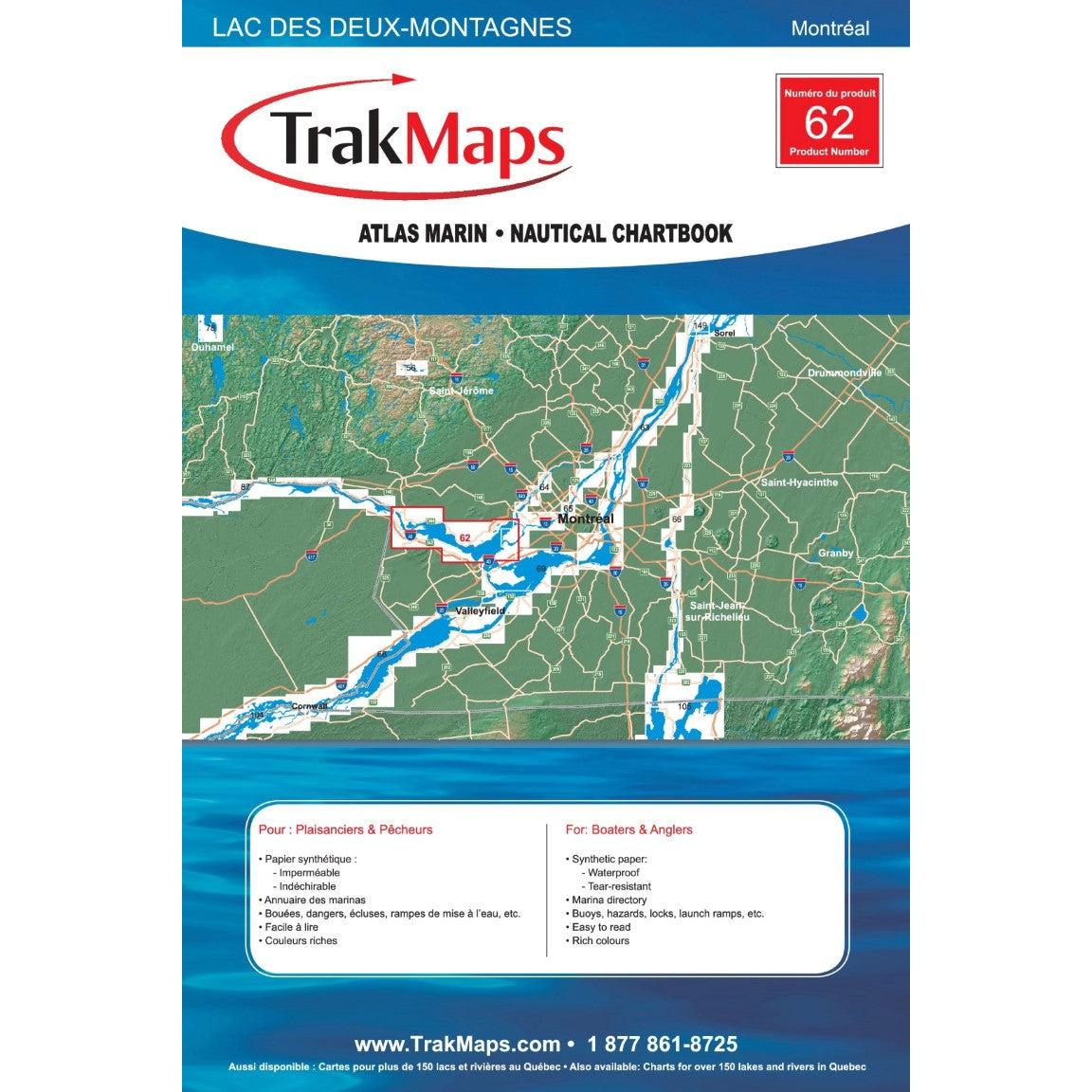 View of TrackMaps Nautical Chartbook Lake Of Two Montains available at EZOKO Fishing