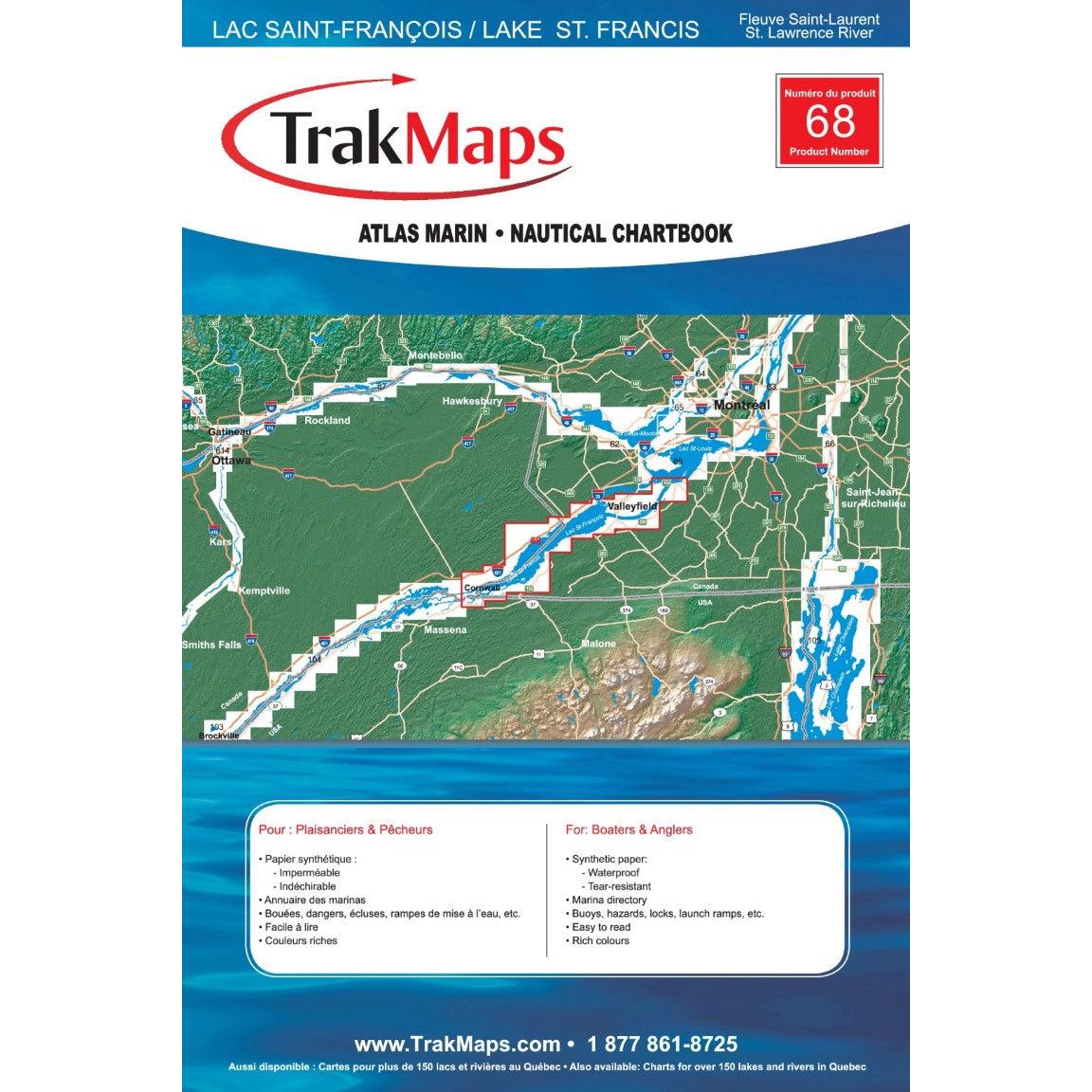View of TrackMaps Nautical Chartbook Lake Saint-Francis available at EZOKO Fishing