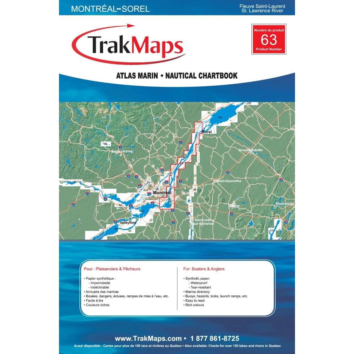 View of TrackMaps Nautical Chartbook Saint Lawrence River: Montreal to Sorel available at EZOKO Fishing