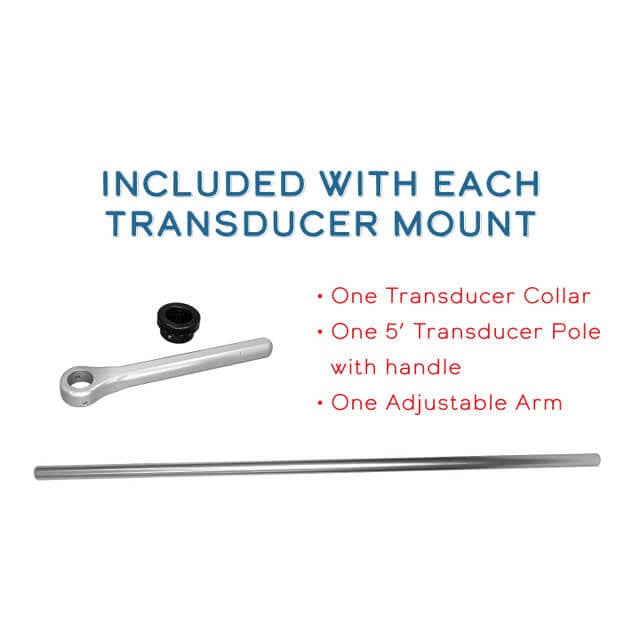 View of boating_accessories Traxstech Aluminum Transducer Mount Assembly on a 45 Degree Bracket Sliver available at EZOKO Pike and Musky Shop