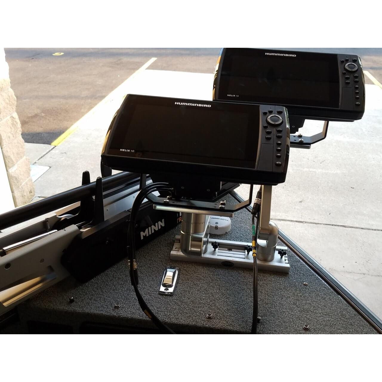 View of boating_accessories Traxstech Dual Pivot Adjustable Electronics Mount available at EZOKO Pike and Musky Shop