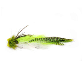 View of Flies Urban Fly Co. Double Buford Fly Chartreuse / White available at EZOKO Fishing