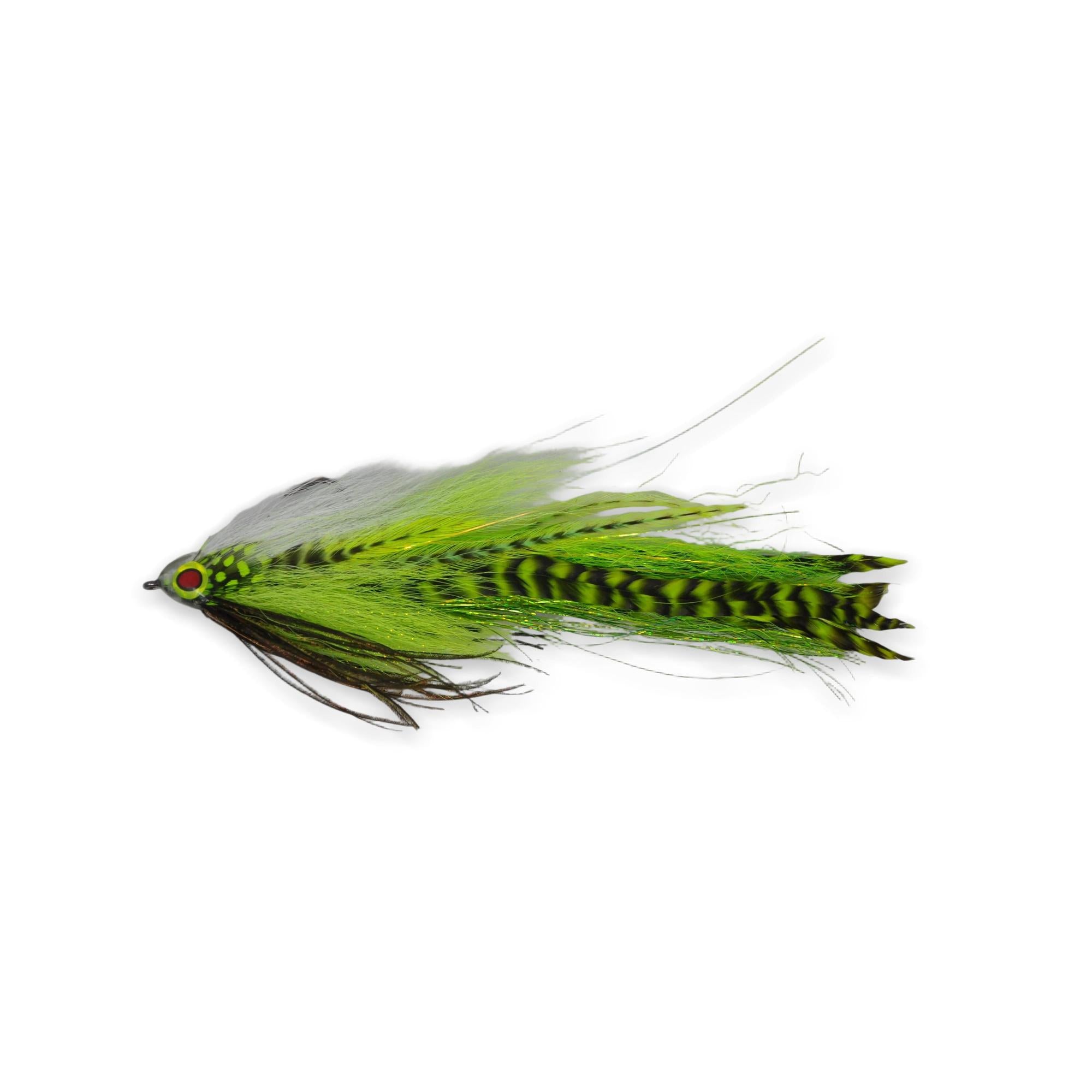 View of Flies Urban Fly Co. Single Minnow Fly Chartreuse / White available at EZOKO Fishing