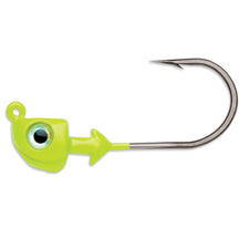 View of VMC Boxer Jig Metallic Chartreuse 1 oz available at EZOKO Pike and Musky Shop