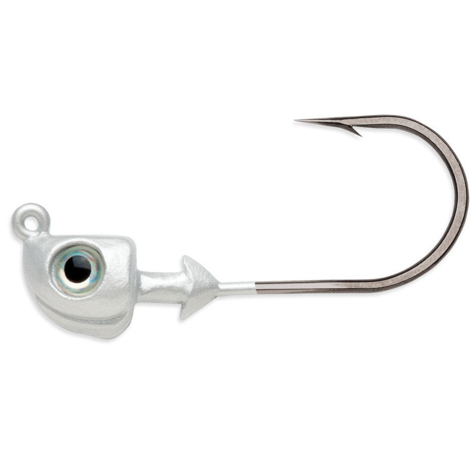 View of VMC Boxer Jig Metallic White 1 oz available at EZOKO Pike and Musky Shop
