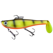 View of Rubber Water Wolf Lures Shadzilla 9.5'' Hot Perch available at EZOKO Pike and Musky Shop