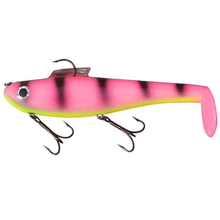 View of Rubber Water Wolf Lures Shadzilla 9.5'' Pink Panther available at EZOKO Pike and Musky Shop