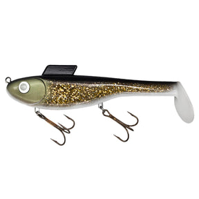View of Swimbaits Water Wolf Lures Shadzilla Deep SB (Solid Body) 9.5" Swimbait Ghost Flash Walleye available at EZOKO Pike and Musky Shop