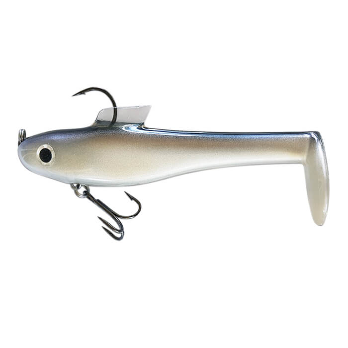 View of Rubber Water Wolf Lures Shadzilla Jr 7'' Natural Shad available at EZOKO Pike and Musky Shop