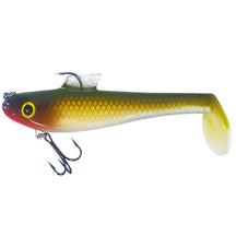 View of Rubber Water Wolf Lures Shadzilla Jr 7'' Red Horse Sucker available at EZOKO Pike and Musky Shop