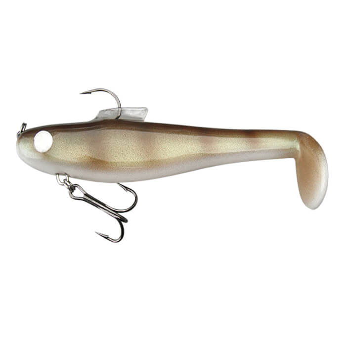 View of Rubber Water Wolf Lures Shadzilla Jr 7'' Walleye available at EZOKO Pike and Musky Shop