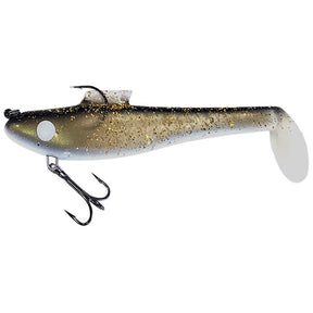 View of Rubber Water Wolf Lures Shadzilla Jr Shallow 7'' Ghost Flash Walleye available at EZOKO Pike and Musky Shop