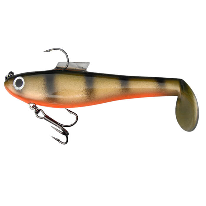 View of Rubber Water Wolf Lures Shadzilla Jr Shallow 7'' Natural Perch available at EZOKO Pike and Musky Shop