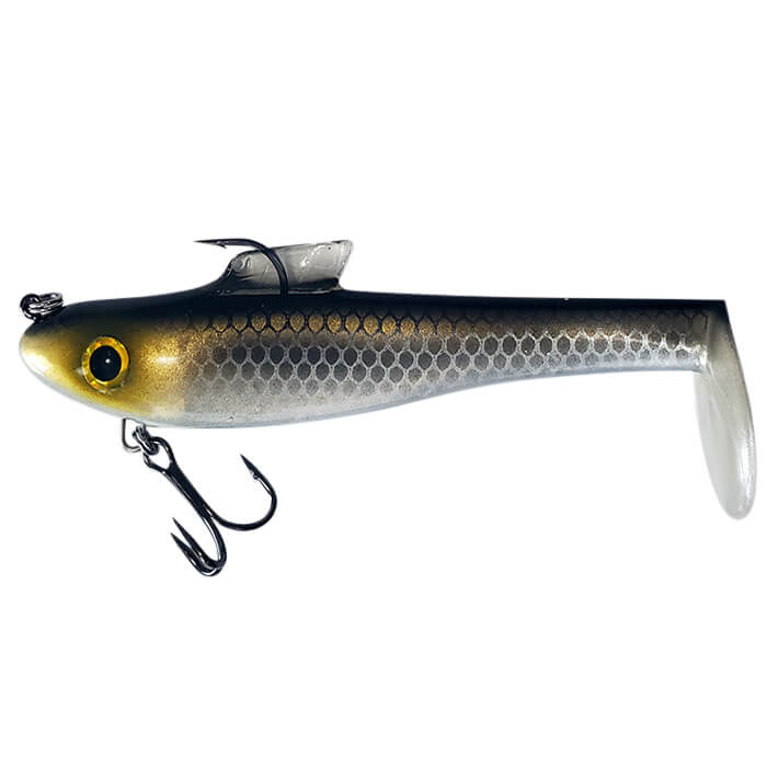 View of Rubber Water Wolf Lures Shadzilla Jr Shallow 7'' Seaway Sucker available at EZOKO Pike and Musky Shop