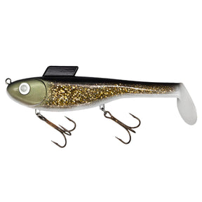 View of Swimbaits Water Wolf Lures Shadzilla Mid SB (Solid Body) 9.5" Swimbait Ghost Flash Walleye available at EZOKO Fishing