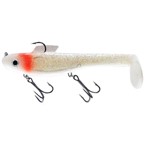 View of Rubber Water Wolf Lures Shadzilla Shallow 9.5'' Ghost Flash Superman available at EZOKO Pike and Musky Shop