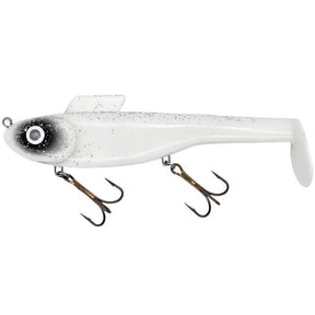 View of Water Wolf Lures Shadzilla Shallow SB (Solid Body) 9.5" Swimbait White Zombie available at EZOKO Pike and Musky Shop