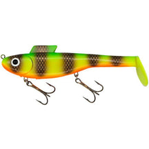 View of Water Wolf Lures Shadzilla Shallow SB (Solid Body) 9.5" Swimbait Electric Perch available at EZOKO Pike and Musky Shop