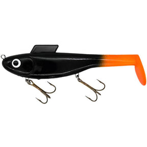 View of Water Wolf Lures Shadzilla Shallow SB (Solid Body) 9.5" Swimbait Tiger Tail available at EZOKO Pike and Musky Shop