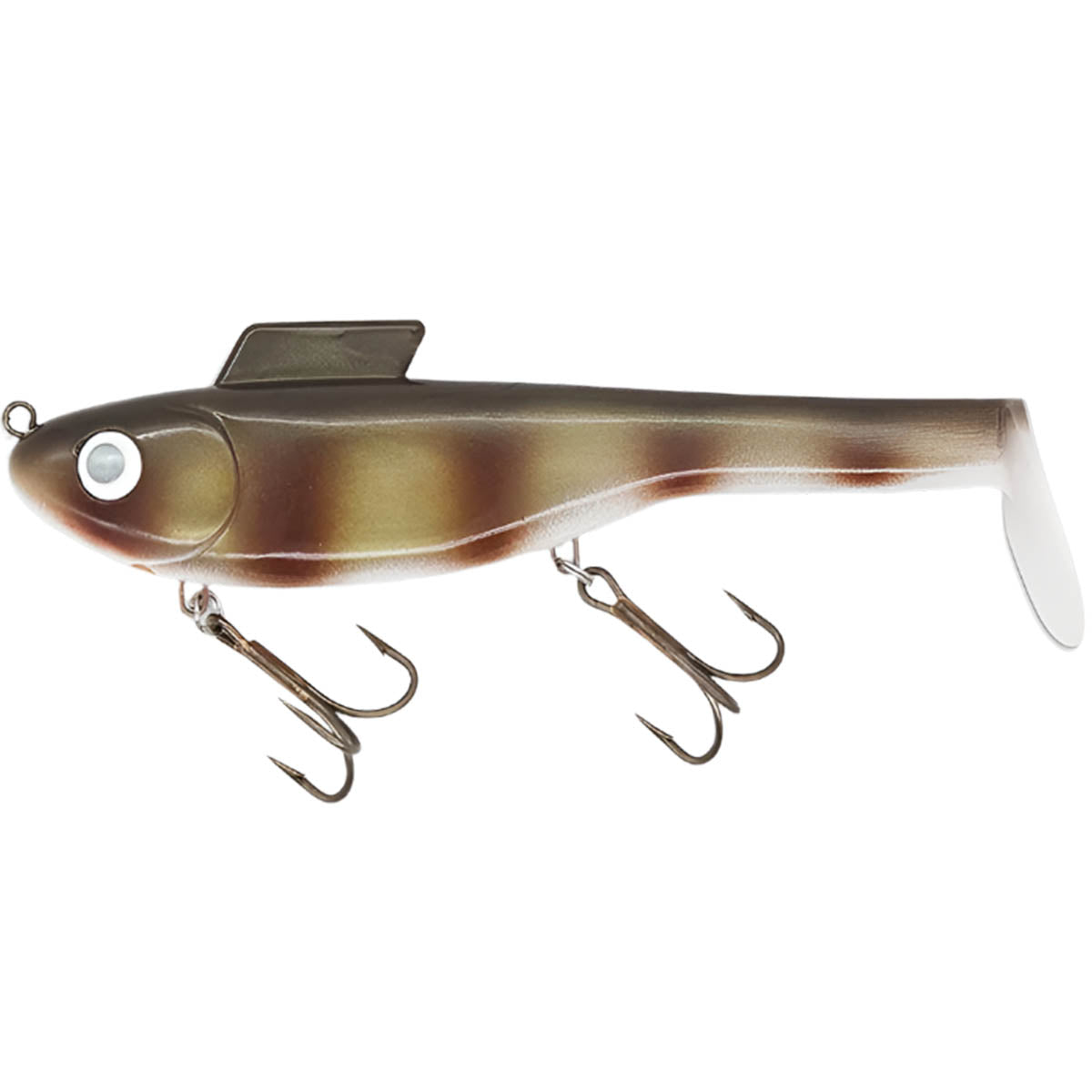View of Swimbaits Water Wolf Lures Shadzilla SRS SB (Solid Body) 9.5" Swimbait Walleye available at EZOKO Pike and Musky Shop
