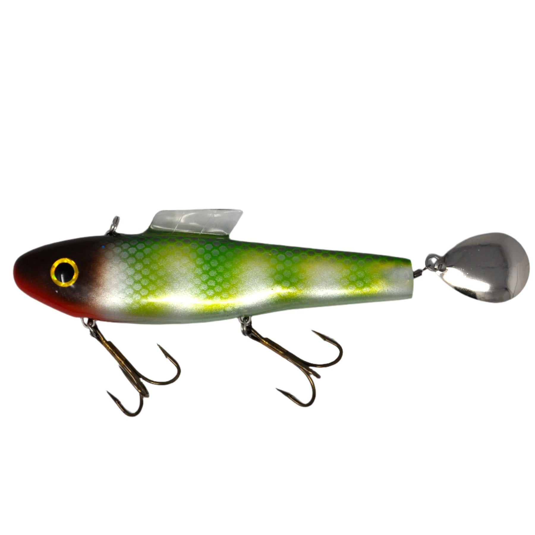 View of Rubber Water Wolf Lures Shadzilla V available at EZOKO Pike and Musky Shop